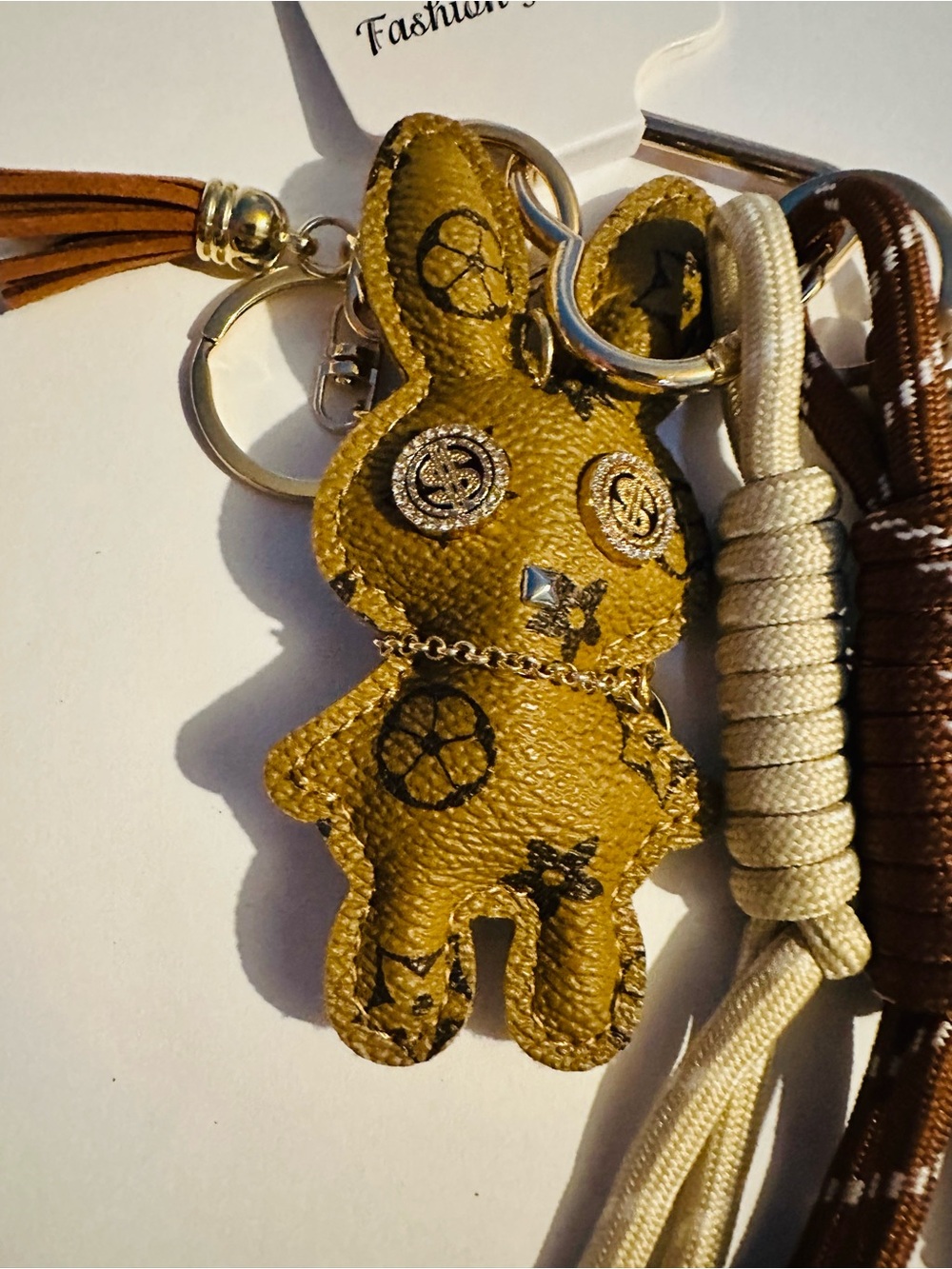 Light Brown Bunny Bagcharm/Keychain Tassel Holder - Picture 2 of 3